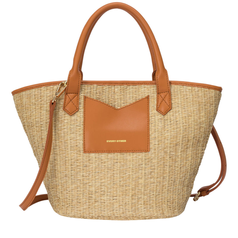 Every Other Large Twin Strap Tote Bag In Tan