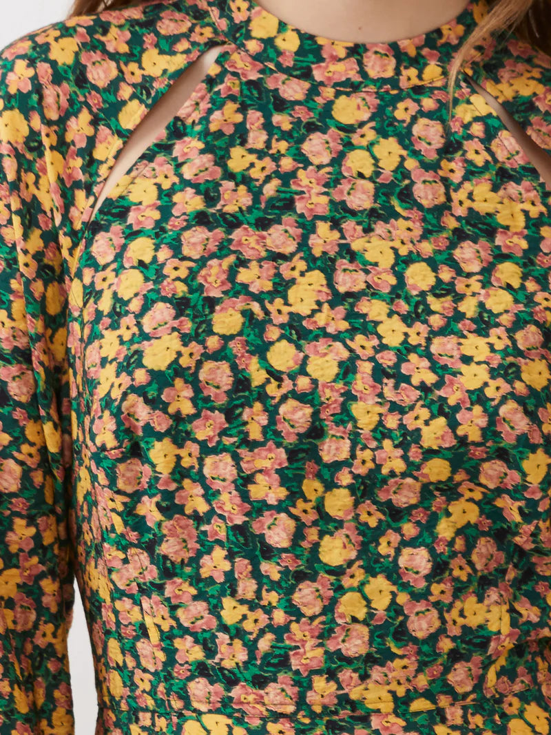 Aleezia Flavia Textured Mini Dress In Forest Green