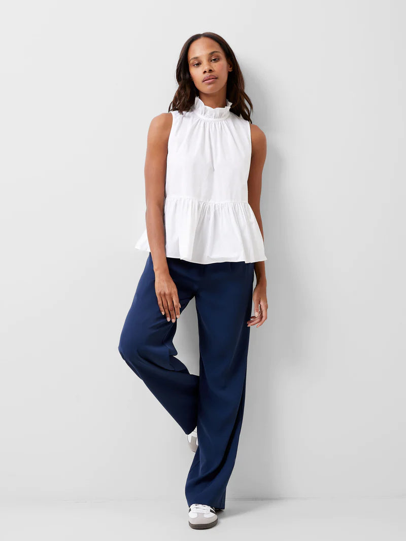 French Connection Rhodes Poplin Top White