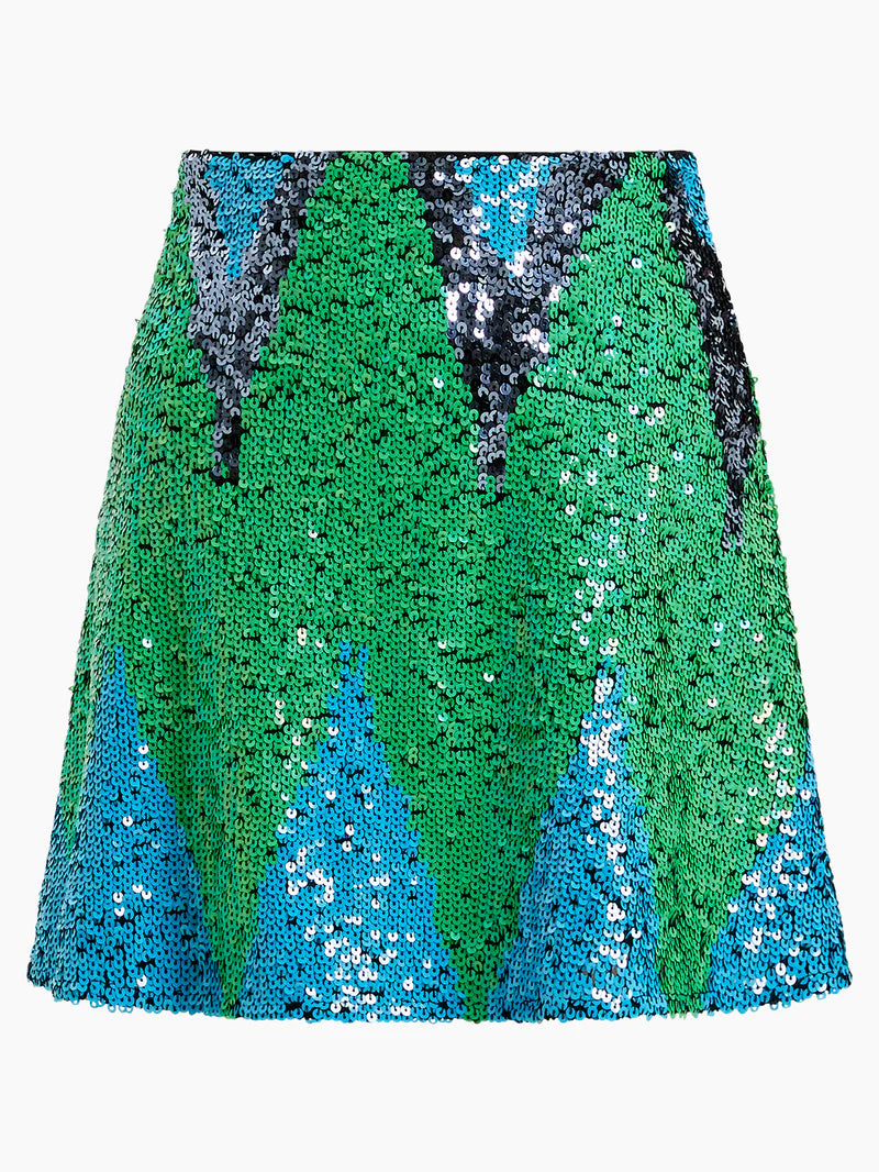 French Connection Embellished Skirt In Green