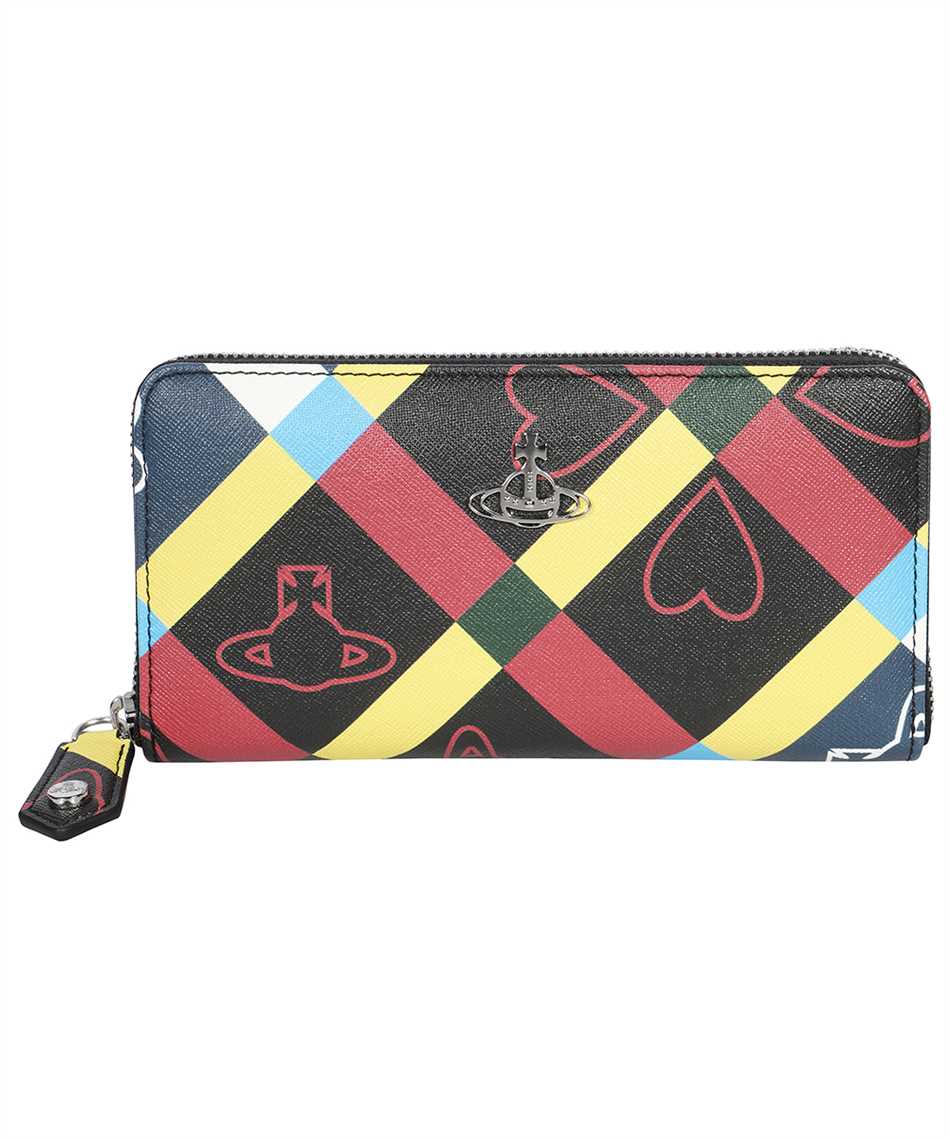 Vivienne Westwood New Zip Pound Wallett Mini Orb And Heart Check