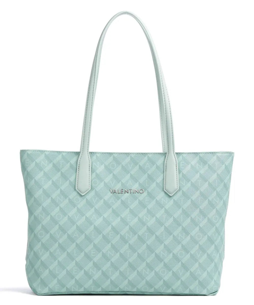 Valentino Large Barrio Green Shopper With Silver Detail