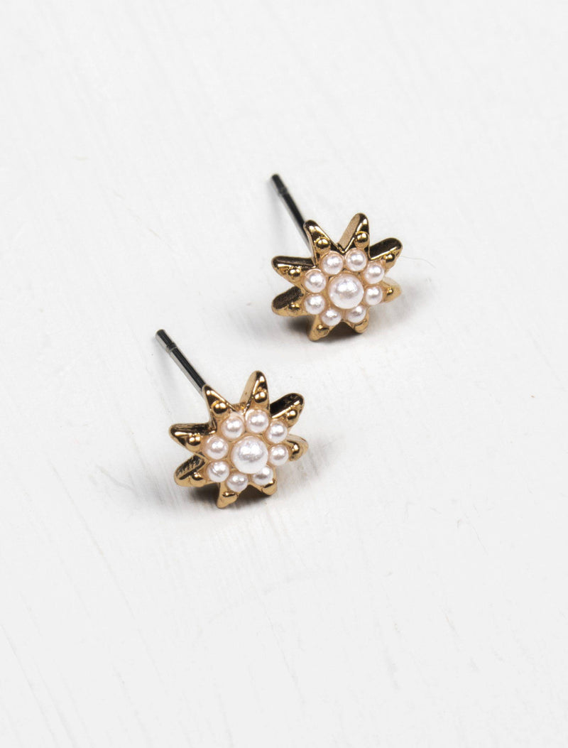 Olia Diana Earrings – Gold/Pearl