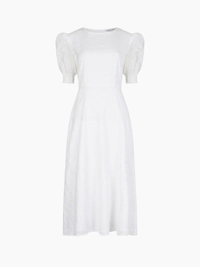 Great Plains Daisy Embroidery Midi Dress White