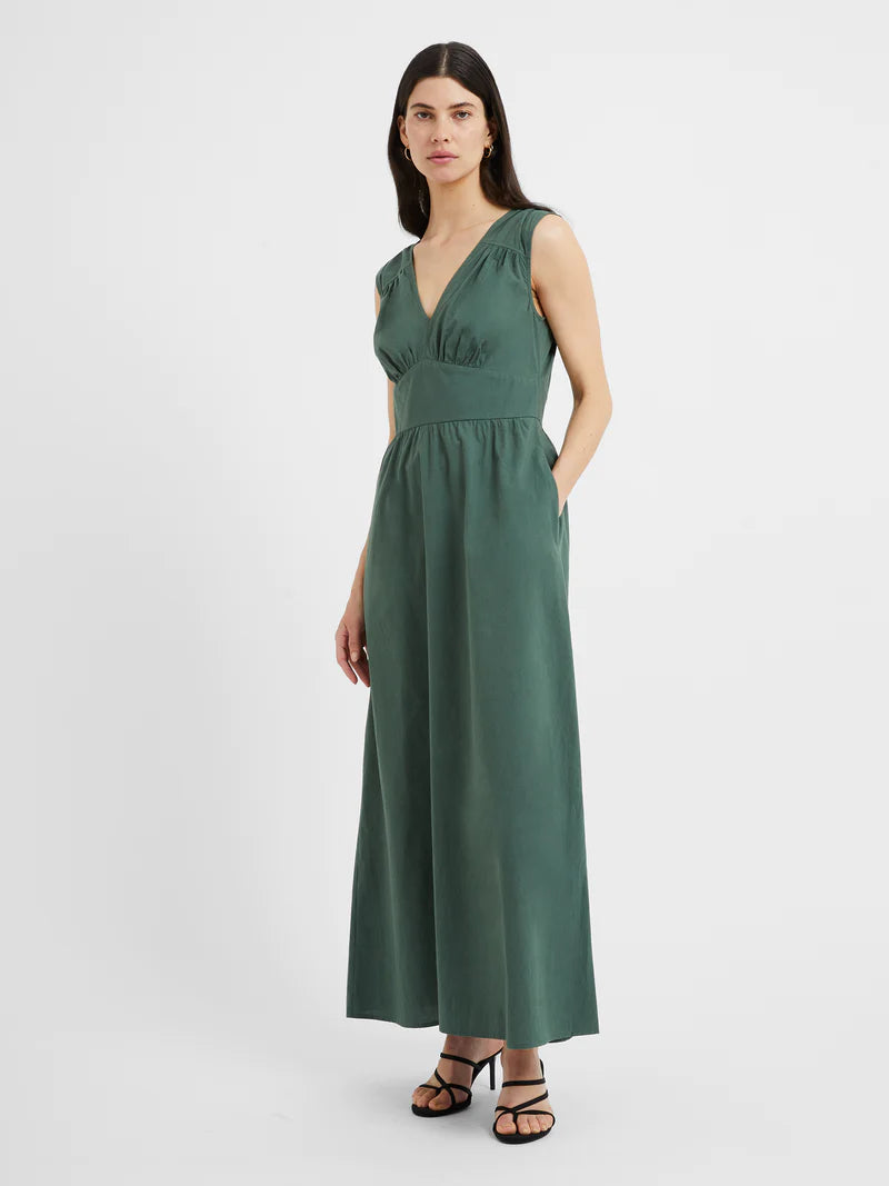 Great Plains Sienna Crisp Cotton Maxi Dress Tropical Green