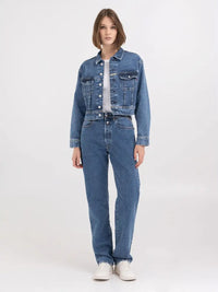 Replay Relaxed Fit Cropped Denim Jacket