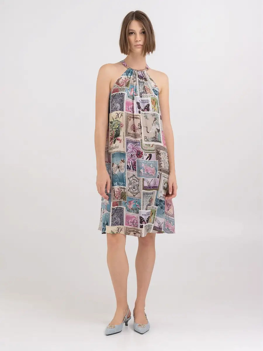 Replay  Short Dress With Voyage Print