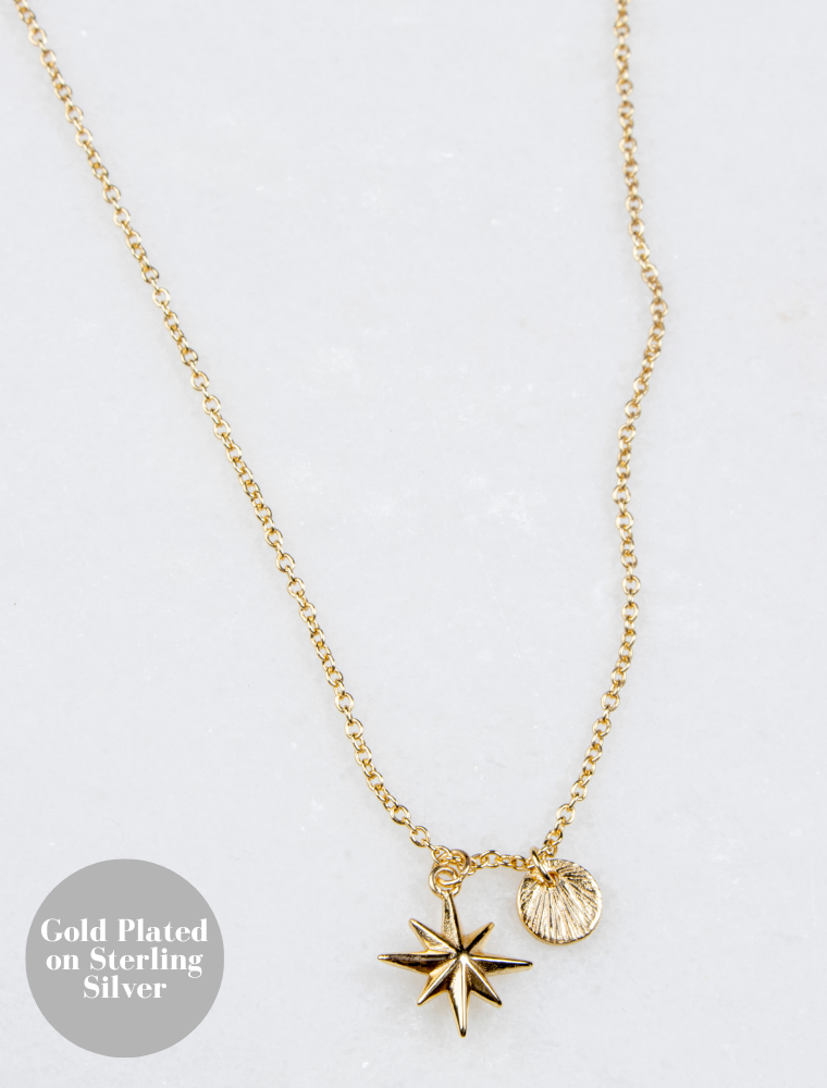 Cassie Starburst Necklace – Gold Plated on Sterling Silver