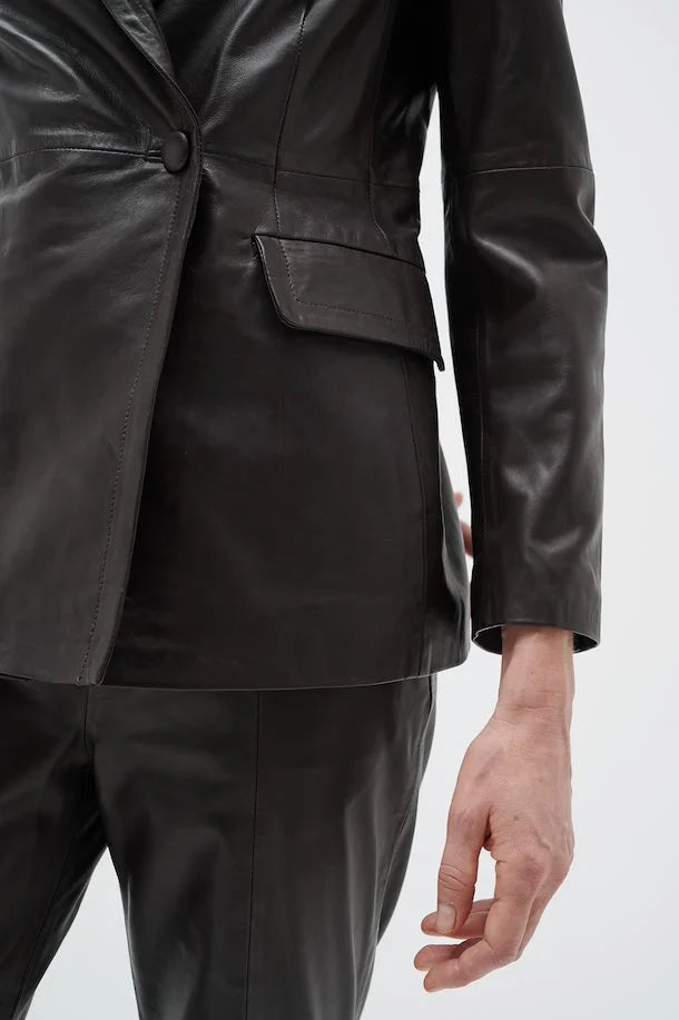 Inwear Wrylie Leather Blazer Americano