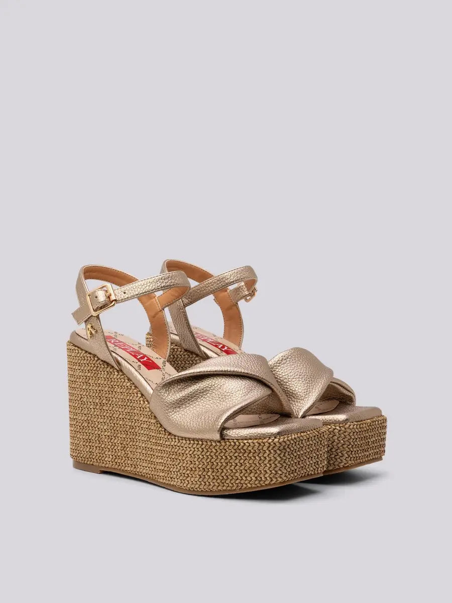 Replay Wade sandal platform sandals with weaved wedge