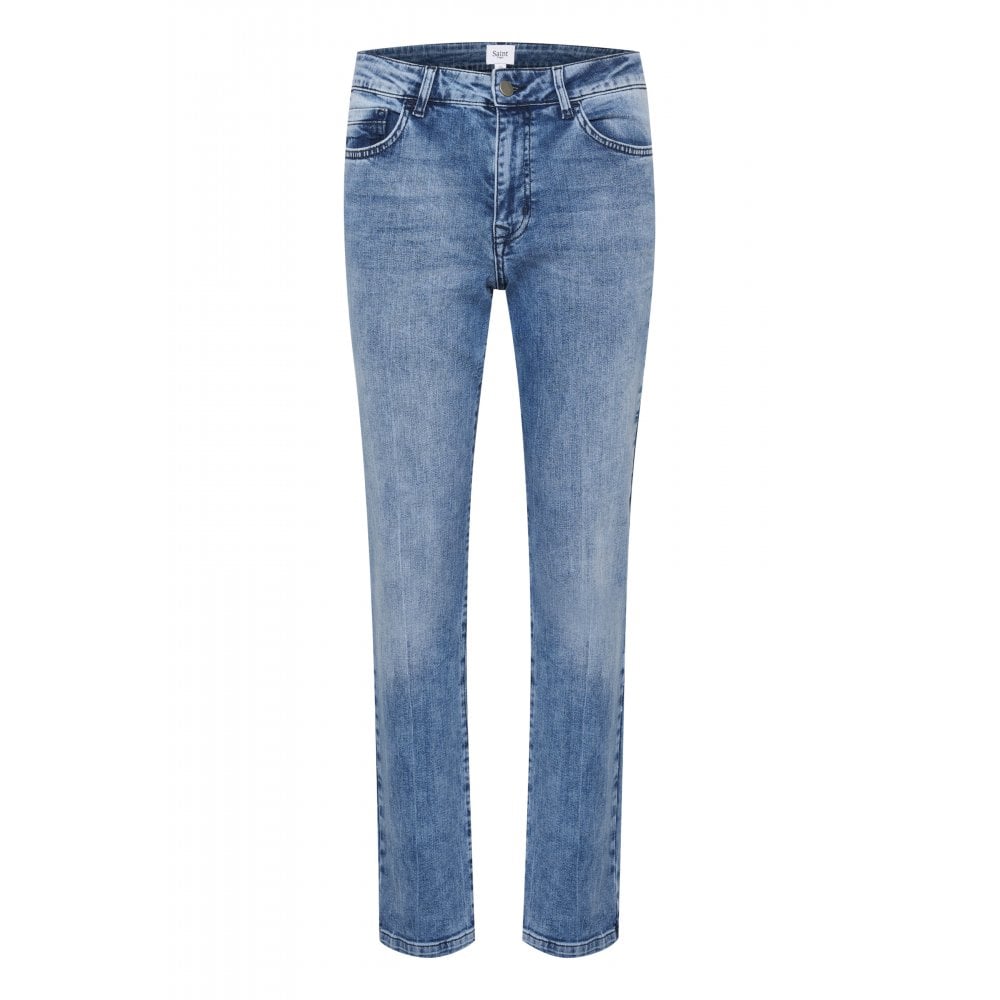 French Connection High Rise Straight Leg Jean Mid Blue