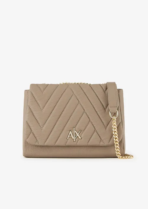 Armani Exchange Small Messenger Quilted Bag Taupe