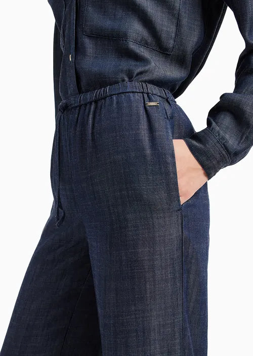 Armani Exchange Soft Wide Leg Trouser Indigo Denim
