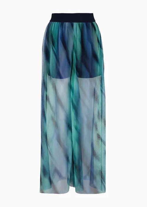 Armani Exchange Sheer Trouser Ocean Wave Print