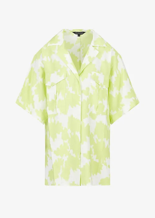 Armani Exchange Oversized Shirt Lime/White