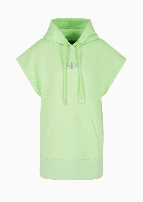 Armani Exchange Hodded Sweatshirt Top In Agave Lime Green