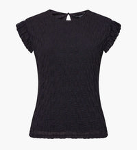 French Connection Wanda Textured Top Black