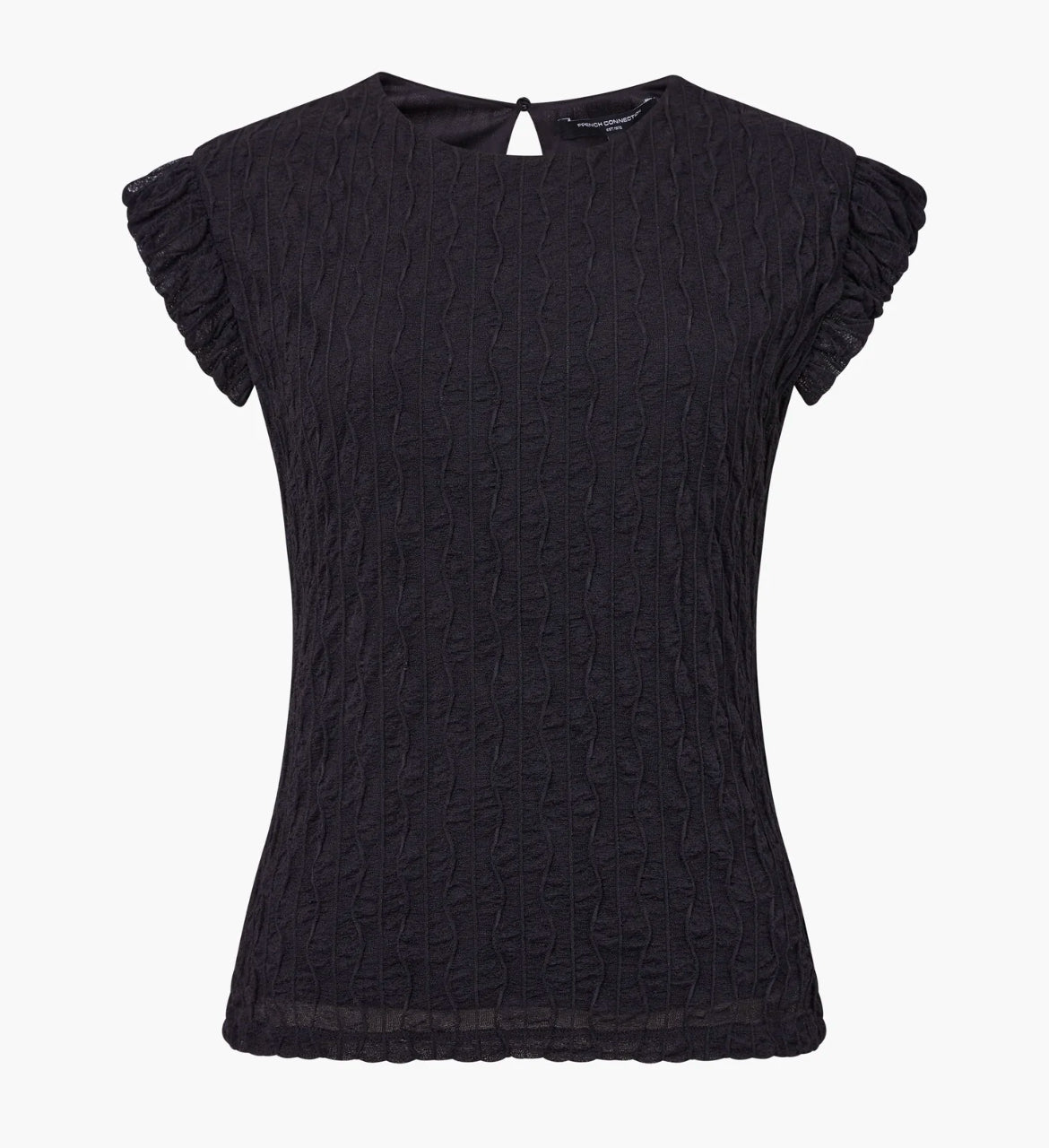 French Connection Wanda Textured Top Black