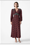 French Connection Harriet Delphine Midi Dress Red Brick Multi