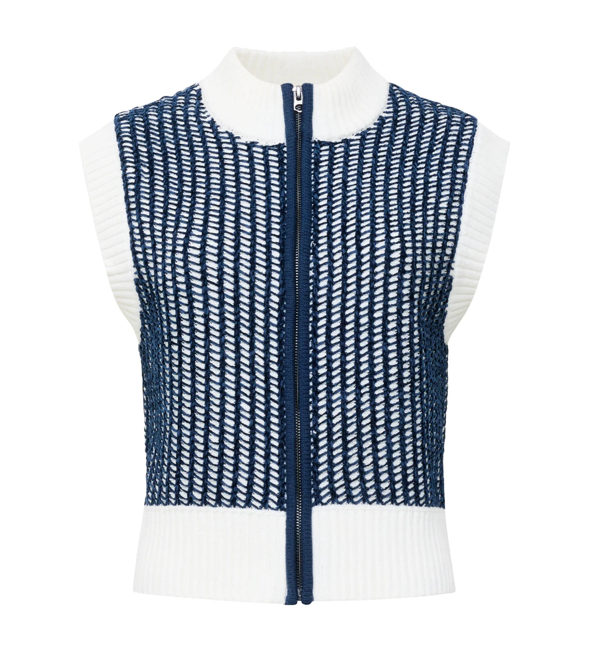 French Connection Klara Sleeveless Knit Jumper Navy/Winter White