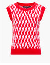 French Connection Klara Striped Knitted Vest Top Lipstick