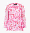 French Connection Isla Hallie Crinkle Tie Neck Top Violet Pink Multi