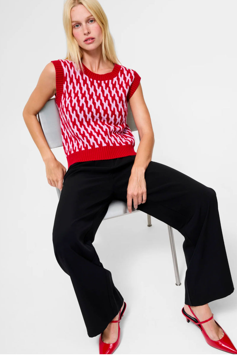 French Connection Klara Striped Knitted Vest Top Lipstick