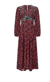 French Connection Harriet Delphine Midi Dress Red Brick Multi