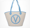 Valentino Covent Mid Shopper Natural/Sky Blue