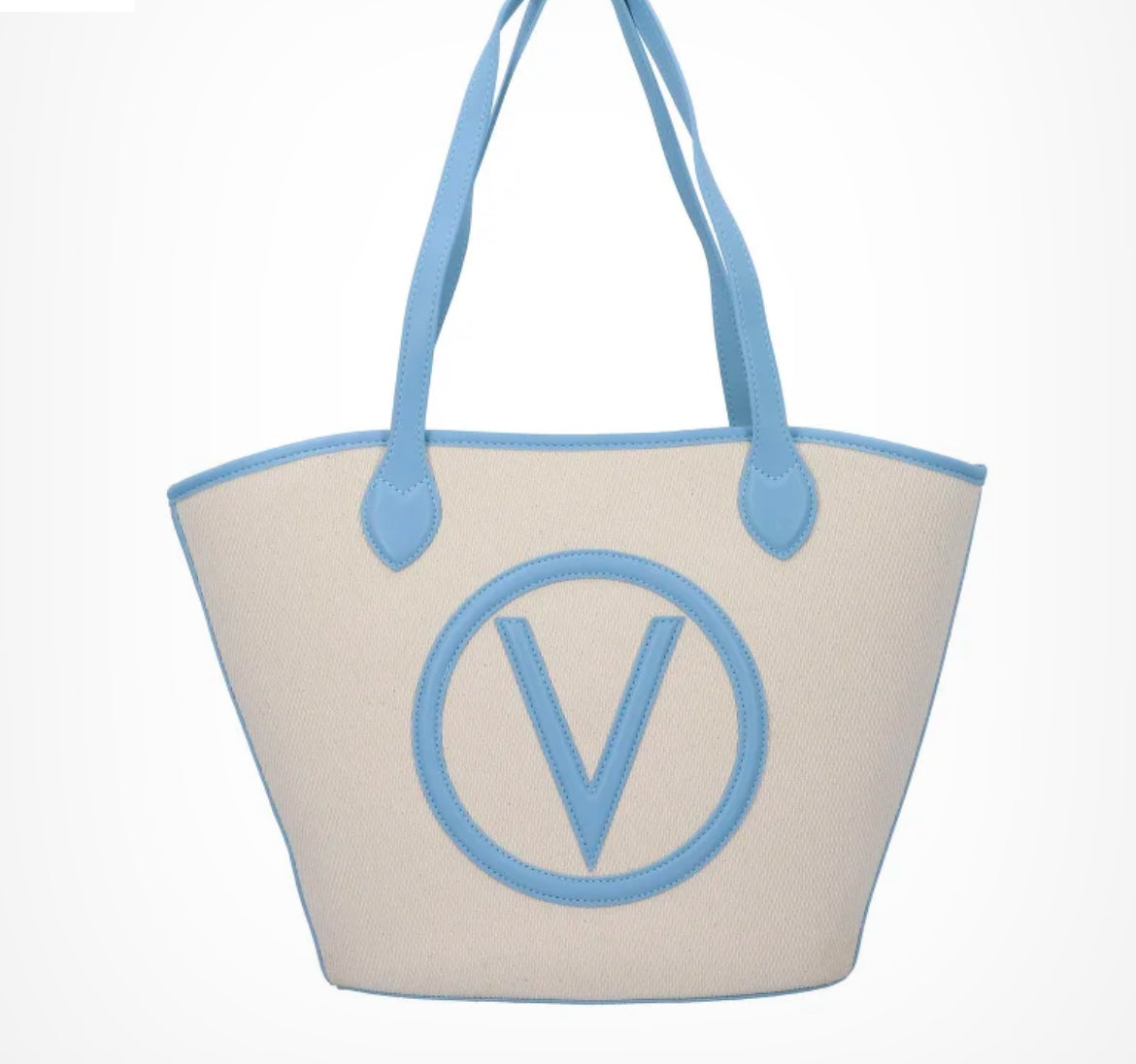 Valentino Covent Mid Shopper Natural/Sky Blue