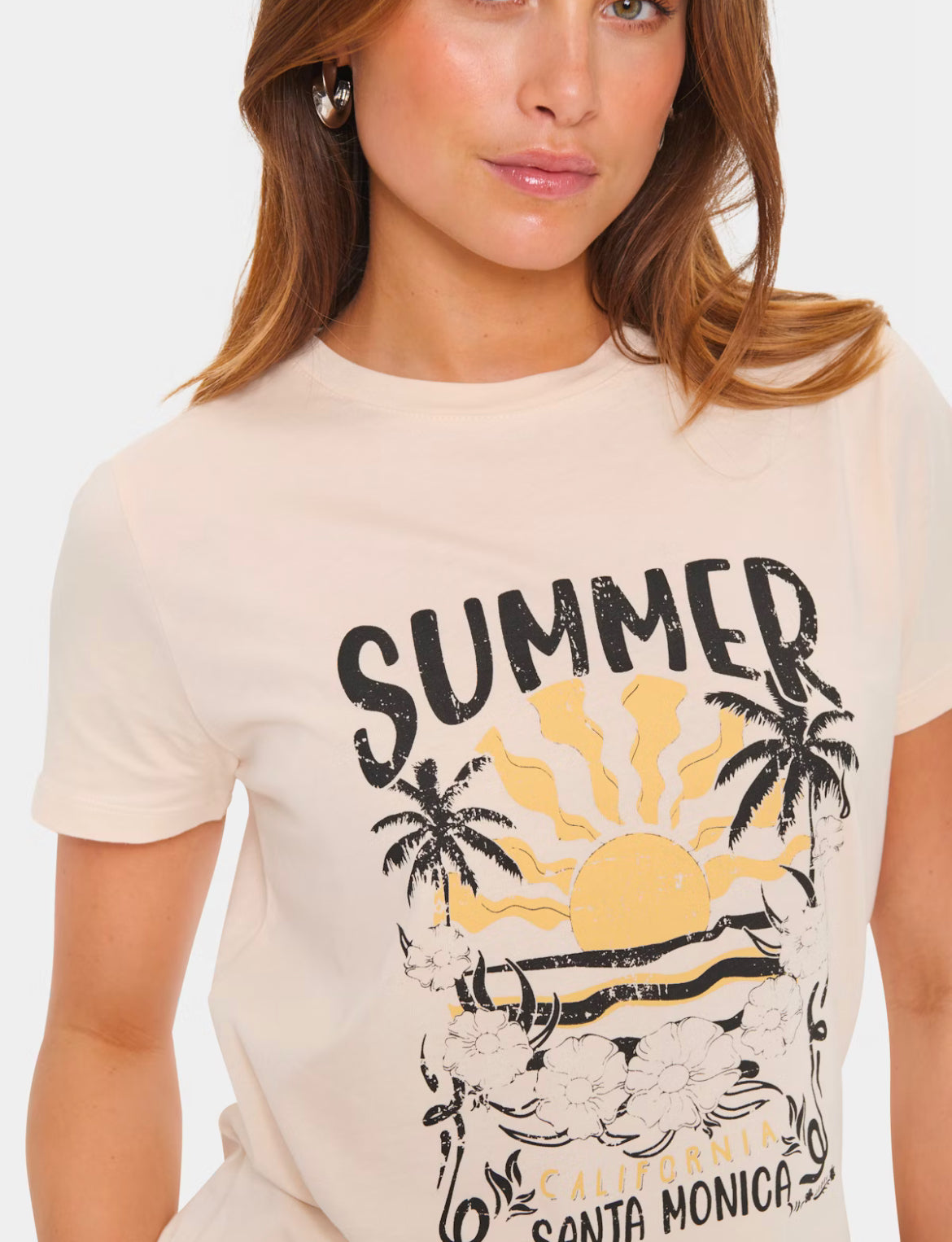 Saint Tropez Kuvi T- Shirt In Creme