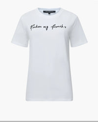 French Connection Pardon My French Graphic T-Shirt White