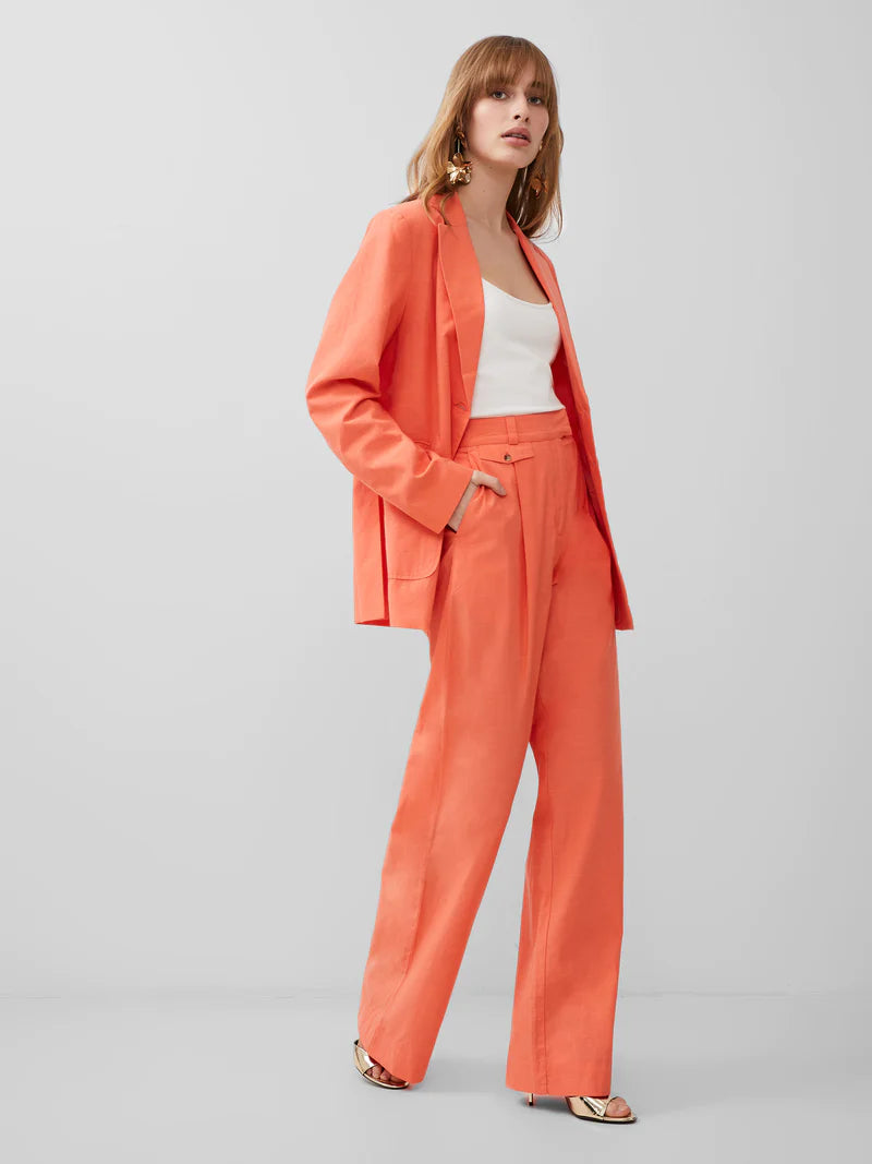 French Connection Alania City Trousers In Coral