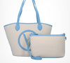 Valentino Covent Mid Shopper Natural/Sky Blue