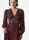 French Connection Harriet Delphine Midi Dress Red Brick Multi