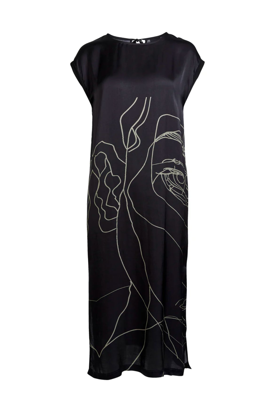 NU Denmark Abbi Long Dress Black Mix
