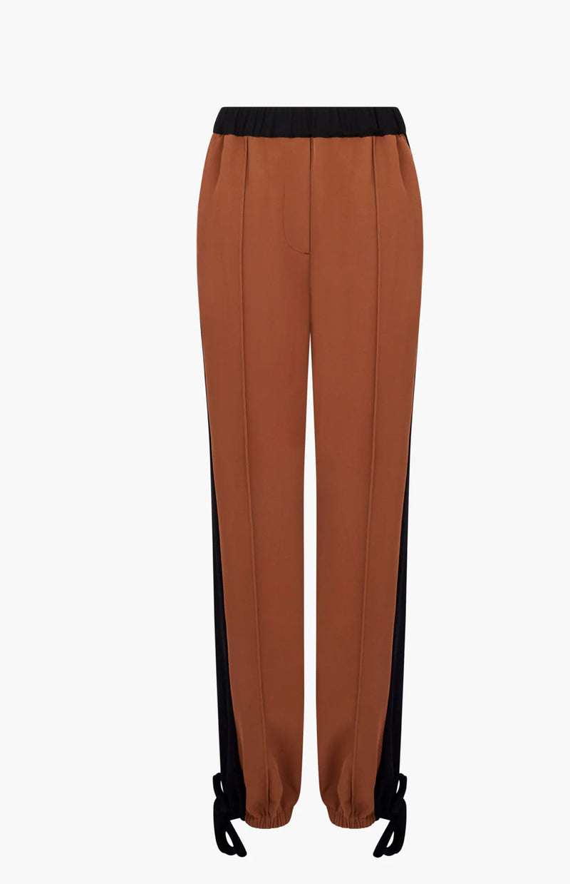 French Connection Bella Twill Contrast Trousers Black/Pecan