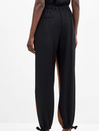 French Connection Bella Twill Contrast Trousers Black/Pecan