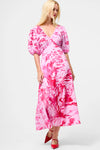 French Connection Isla Odetta Twist Neck Dress Pink