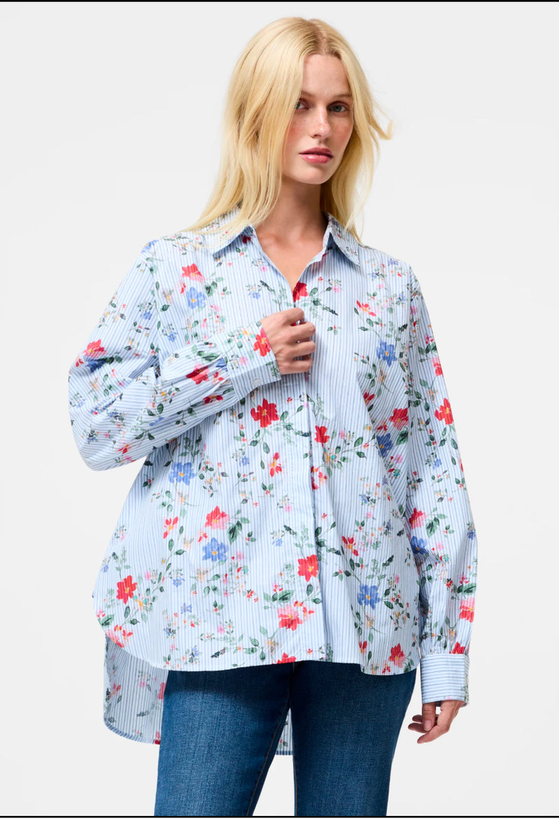 French Connection Floral Printed Shirt Blue