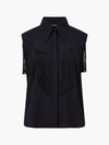 French Connection Mila Frindge Top Black