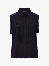 French Connection Mila Frindge Top Black