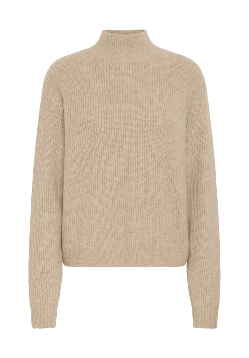 ICHI Ducie Crossback Jumper Oatmeal