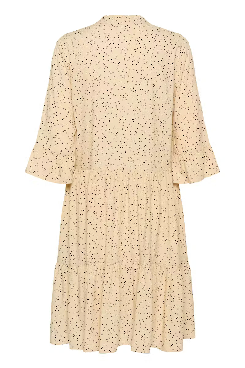 Saint Tropez Eda Cream Polk-Dot Dress