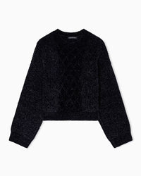 Armani Exchange Chenielle Chunky Jumper Black