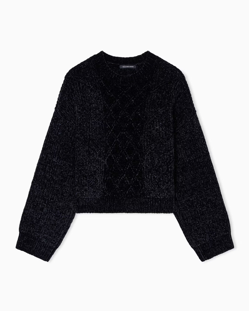 Armani Exchange Chenielle Chunky Jumper Black