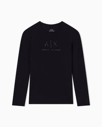 Armani Exchange Long Sleeved Detail Front Top Black