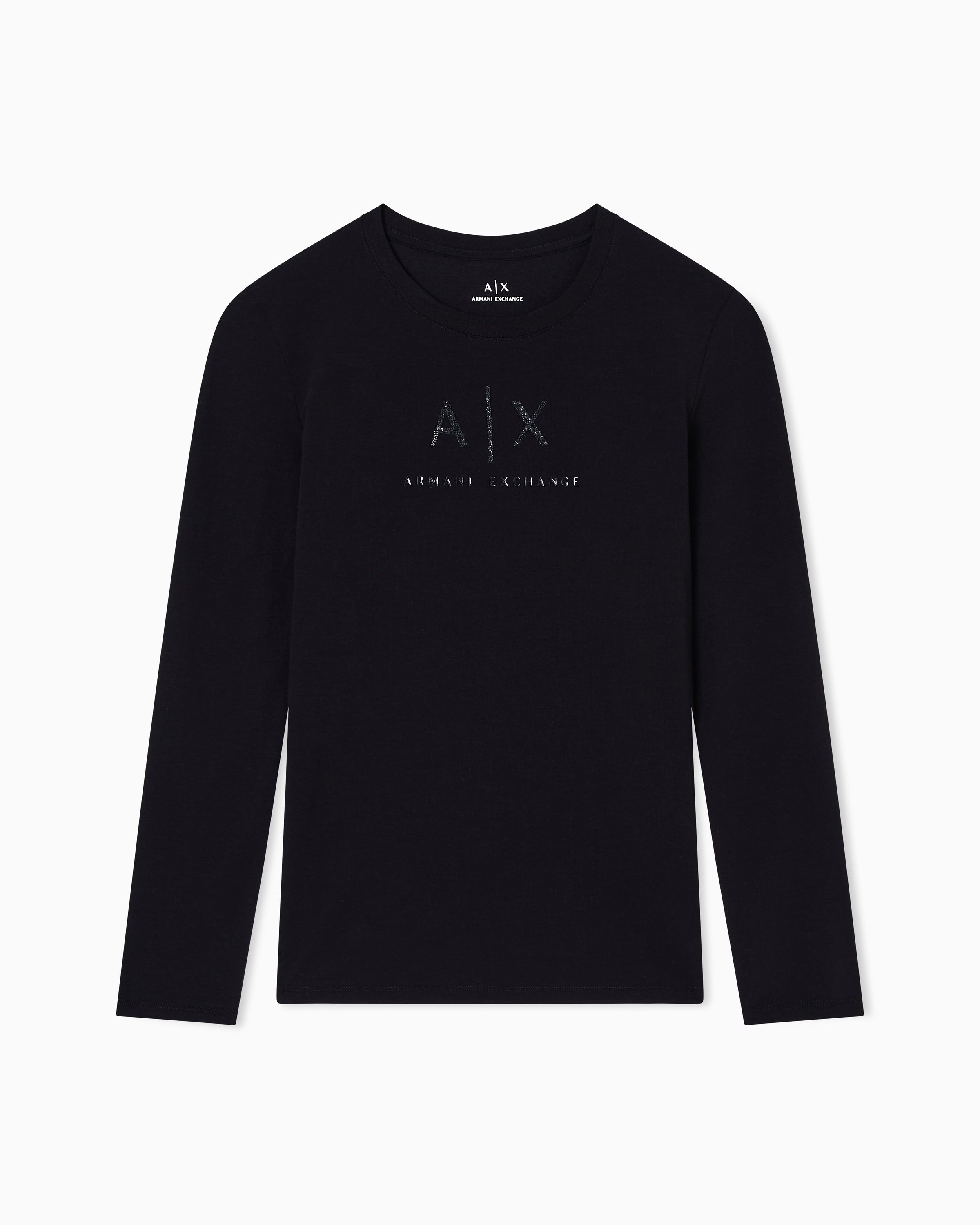 Armani Exchange Long Sleeved Detail Front Top Black