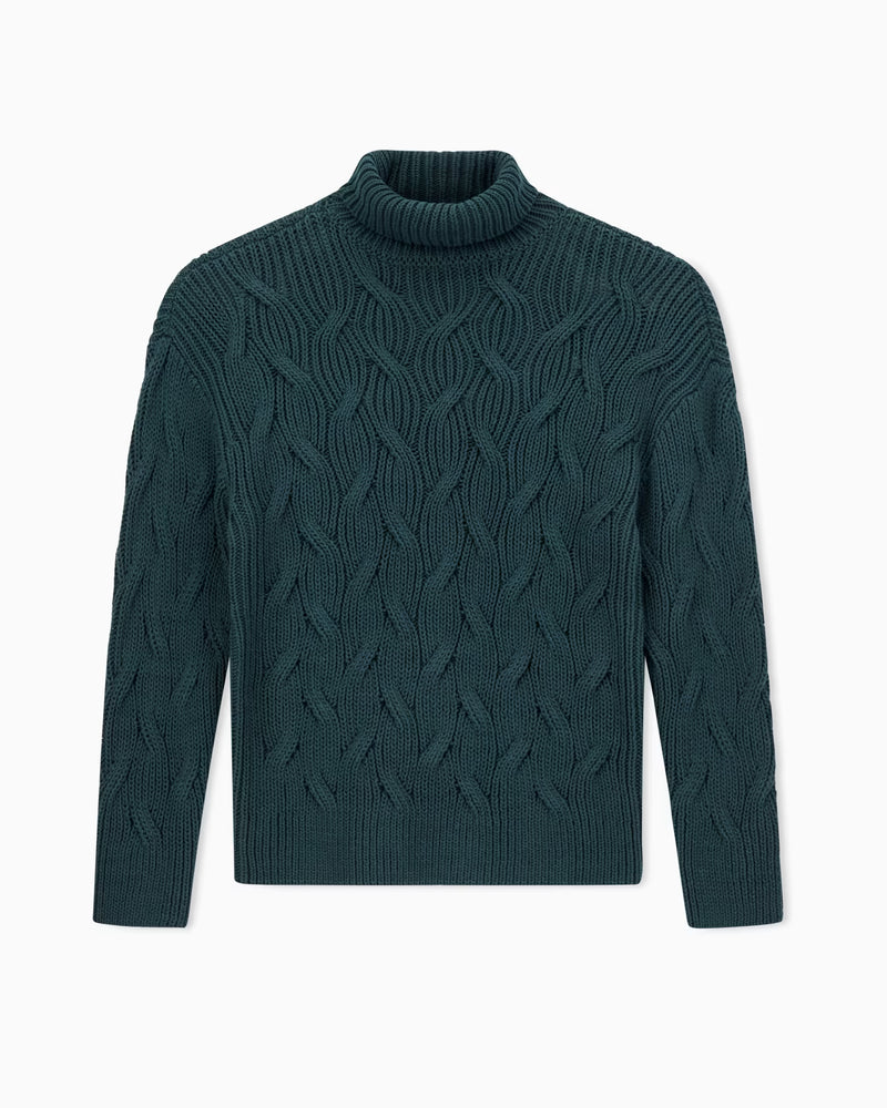 Armani Exchange Chunky Knit In Beat Green