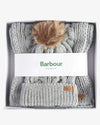 Barbour Penshaw Beanie & Scarf Gift Set Grey
